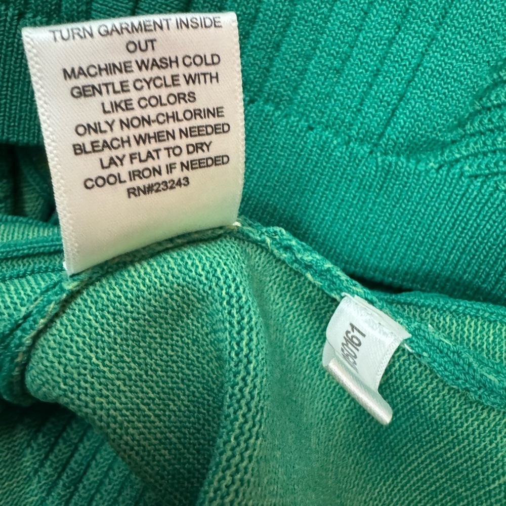 Gabrielle Union Green Ribbed Sleeveless Bodycon Sweater Dress Size Large. A7 - Picture 17 of 17